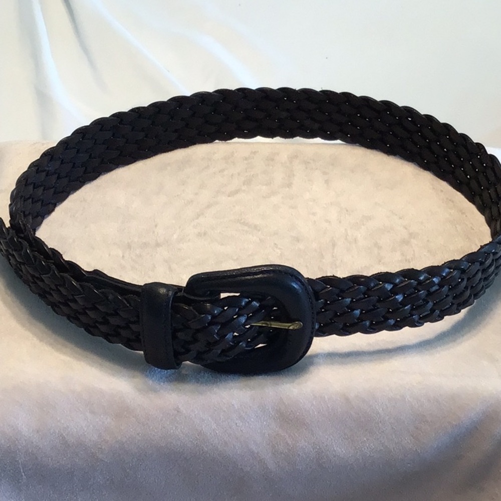 Coach Black Leather Braided Belt Sz  M - Picture 2 of 3